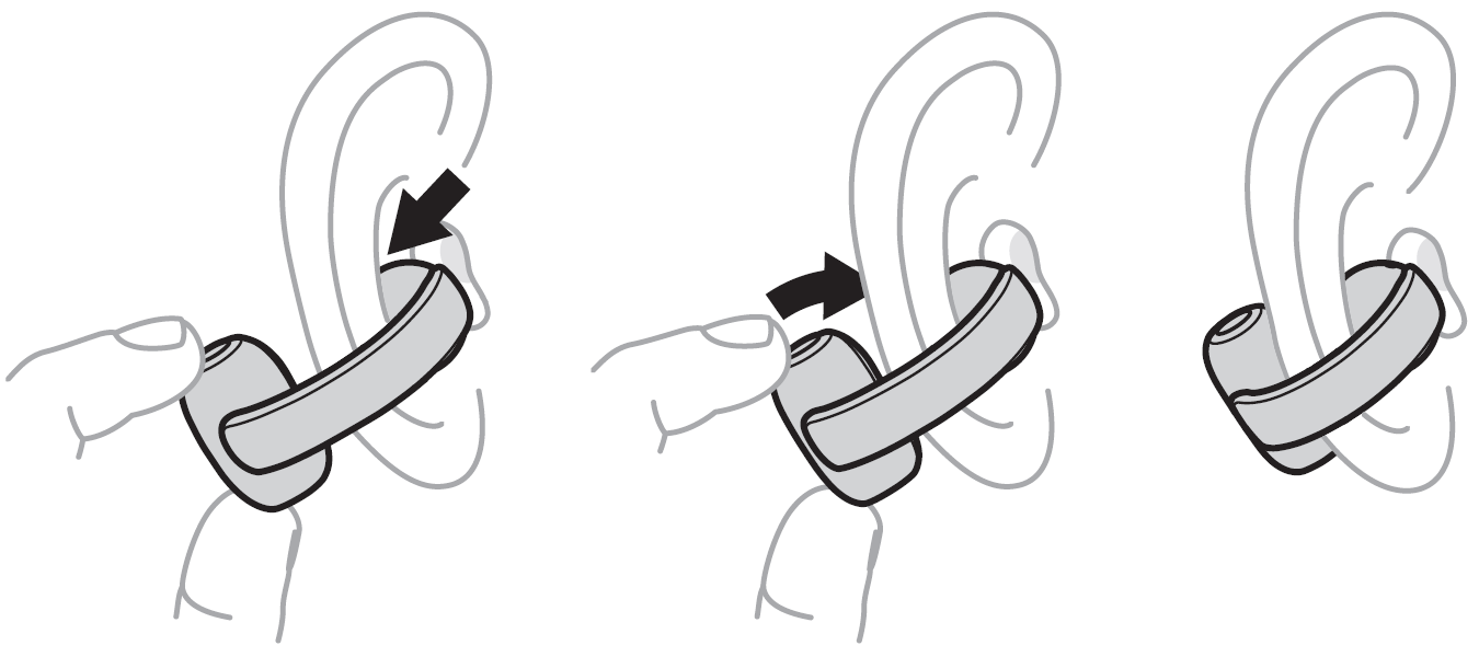putting on the earbud