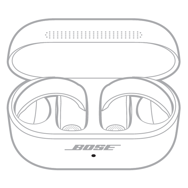 status light on the front of the case with the lid open