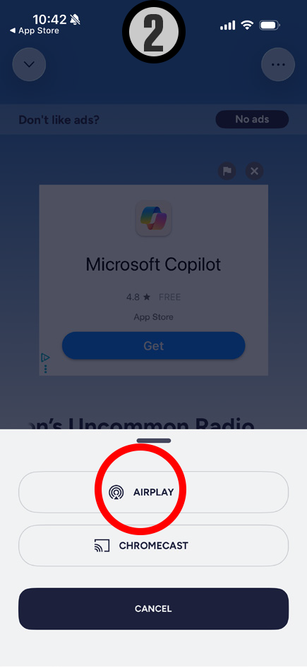 AirPlay menu