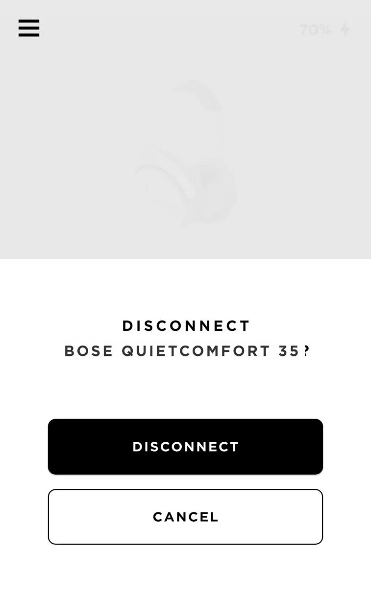 QuietComfort 35 wireless headphones II Un pairing a Bluetooth device using the Bose Connect app QuietComfort 35 wireless headphones II