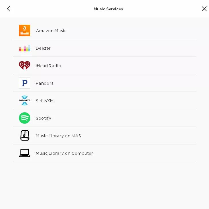 SoundTouch app music services list