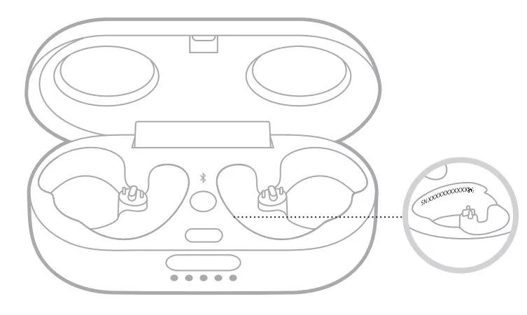 Serial number location Bose QuietComfort Earbuds