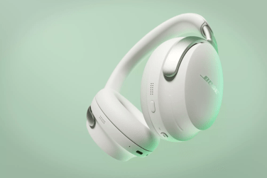 Bose QuietComfort Ultra Headphones floating with green background