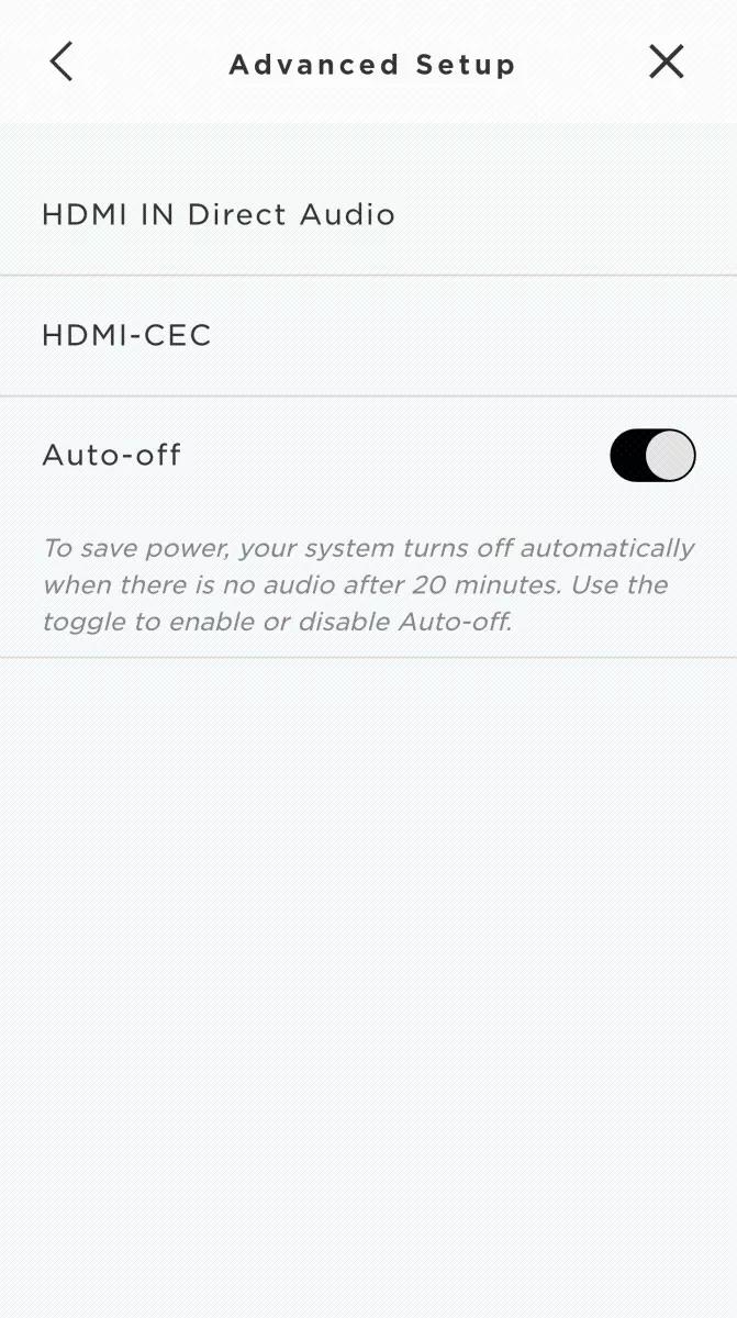Enabling or disabling Auto-off mode - SoundTouch soundbar system