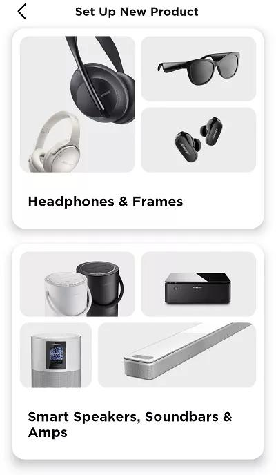 Set Up New Product. Hovedtelefoner og forstærker, rammer eller Smart-højttalere, soundbars og forstærker, ampere, ampere