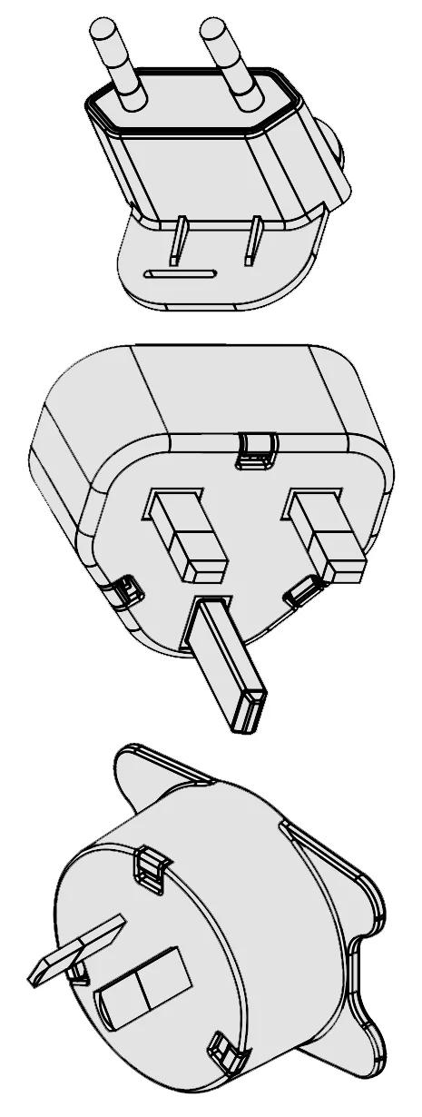 AC Clips for Model PSA05F power supply - Plugs: Euro, UK, Australia