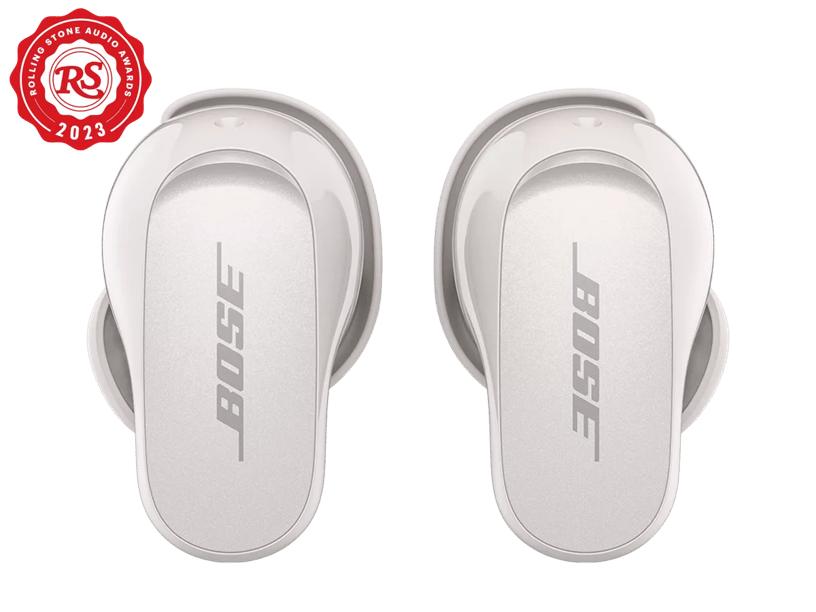 Soapstone colored Quitetcomfort Earbuds II wireless earbuds from Bose