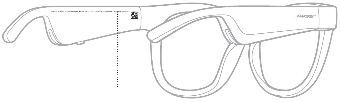 シリアルナンバーの場所 - Bose Frames Soprano