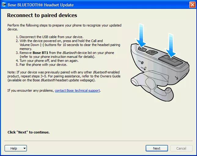 Updating the software or firmware of your product Bose Bluetooth headset