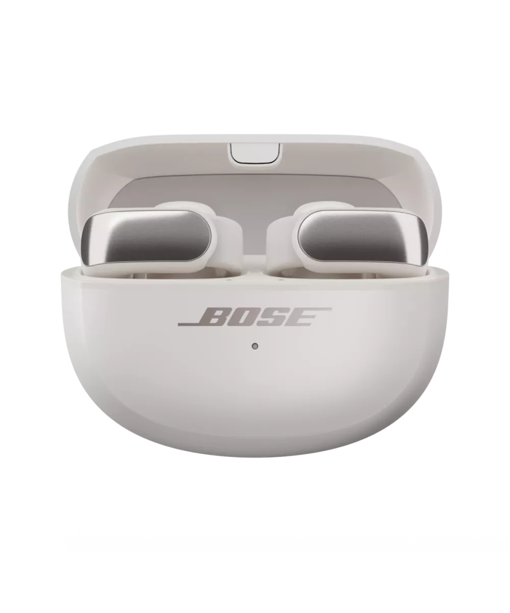 Bose Ultra Open Earbuds in their charging case