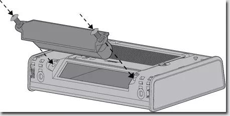 Inserting battery and tightening screws