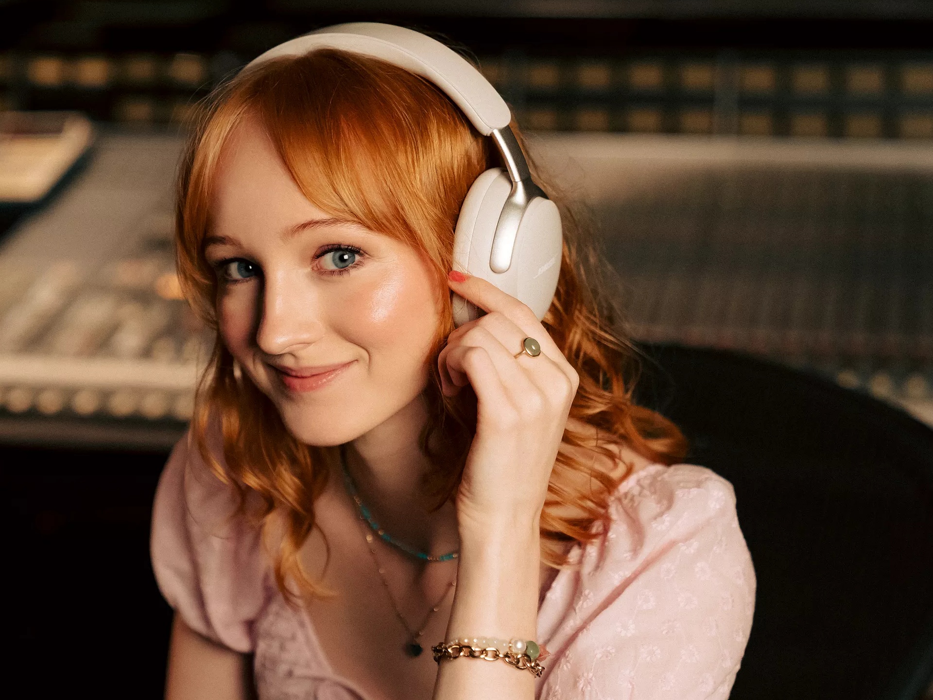 Megan Lewis wearing Bose QuietComfort Ultra Headphones