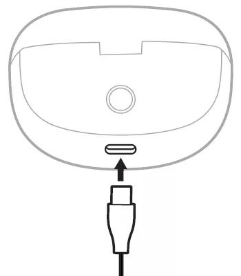 USB-C cable connects to the bottom of the case