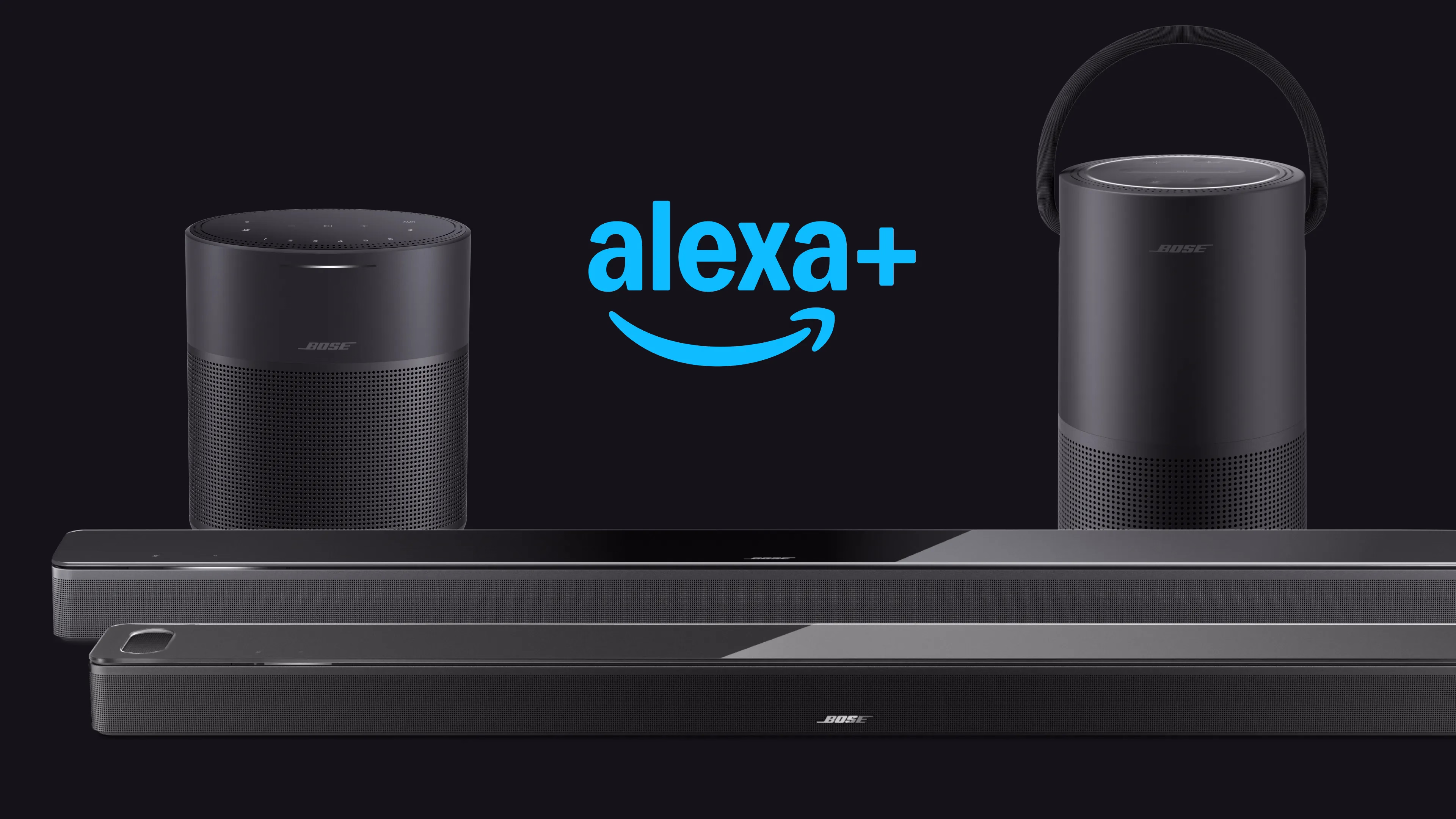 Alexa+ logo and Bose products that are enabled with Alexa+.