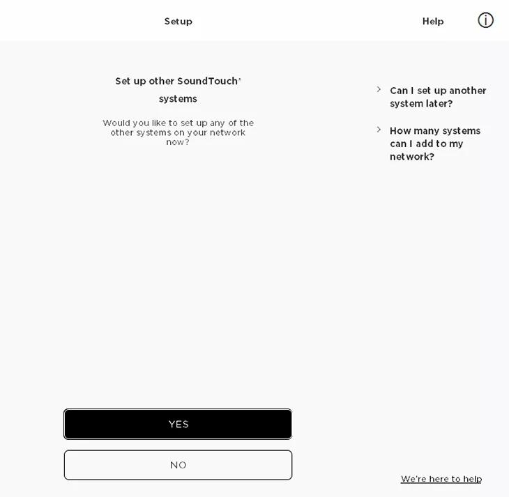 App prompt to finish or setup more systems