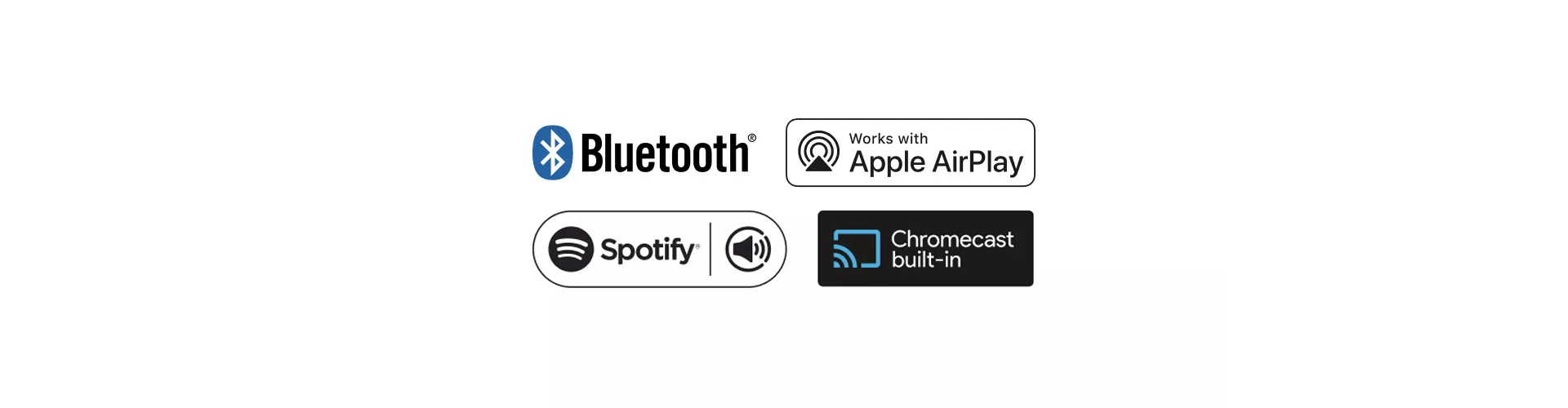 Bluetooth and Works with Apple AirPlay logos