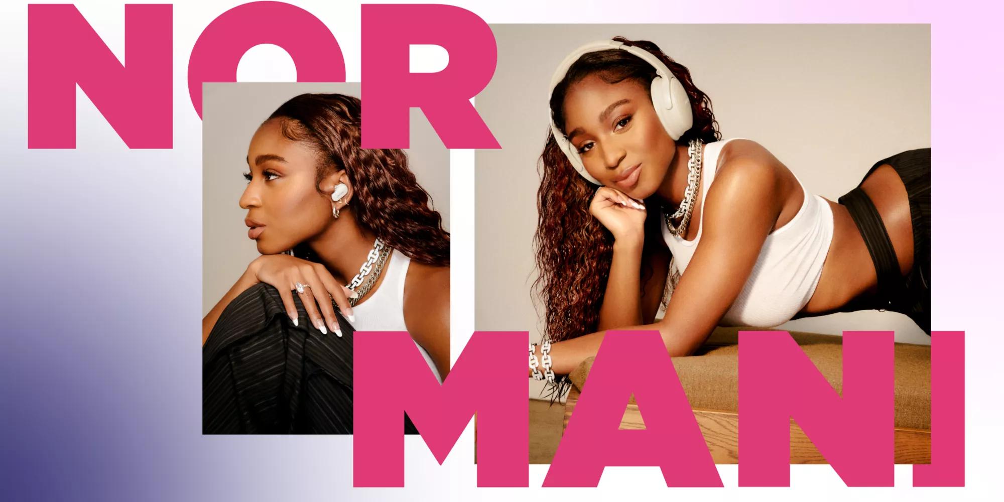 Normani wearing QCEII and QC45 headphones