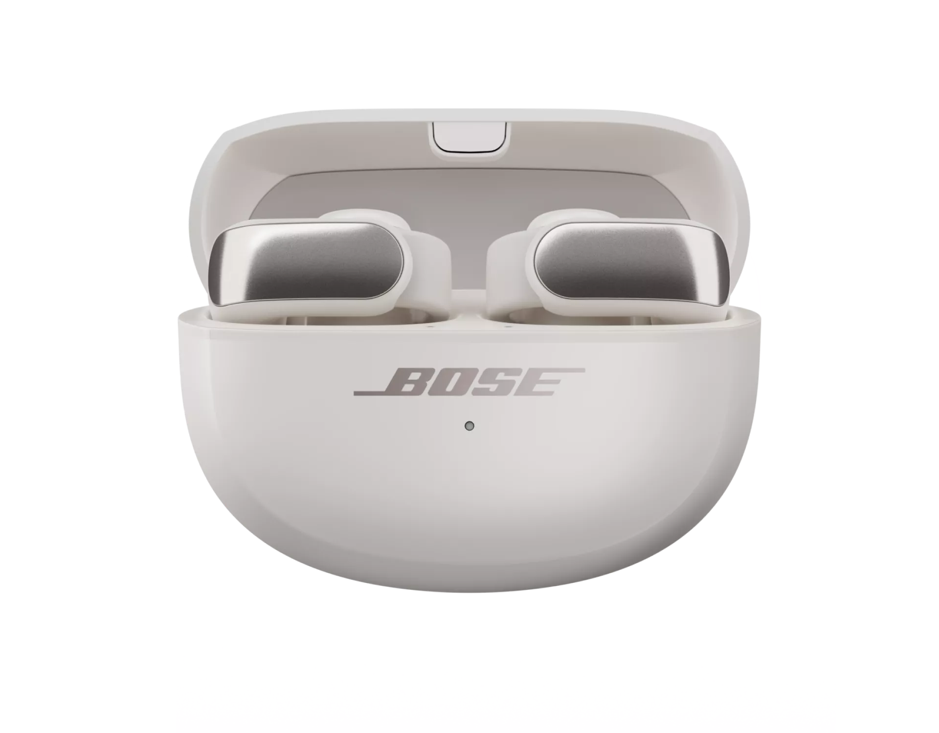 Bose Ultra Open Earbuds in their charging case