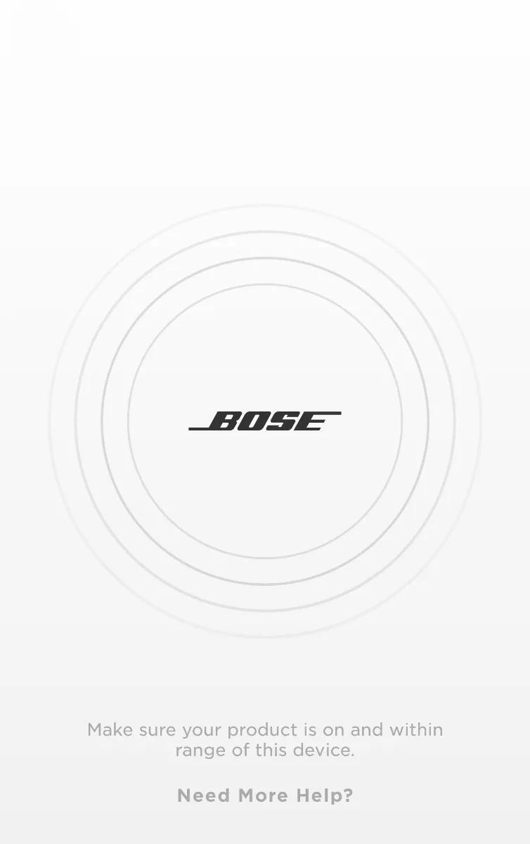 The Bose Connect app searching for products