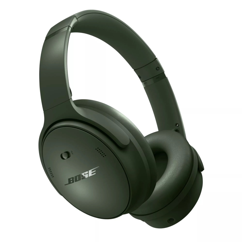 Bose Cypress green QuietComfort Headphones in a white background.