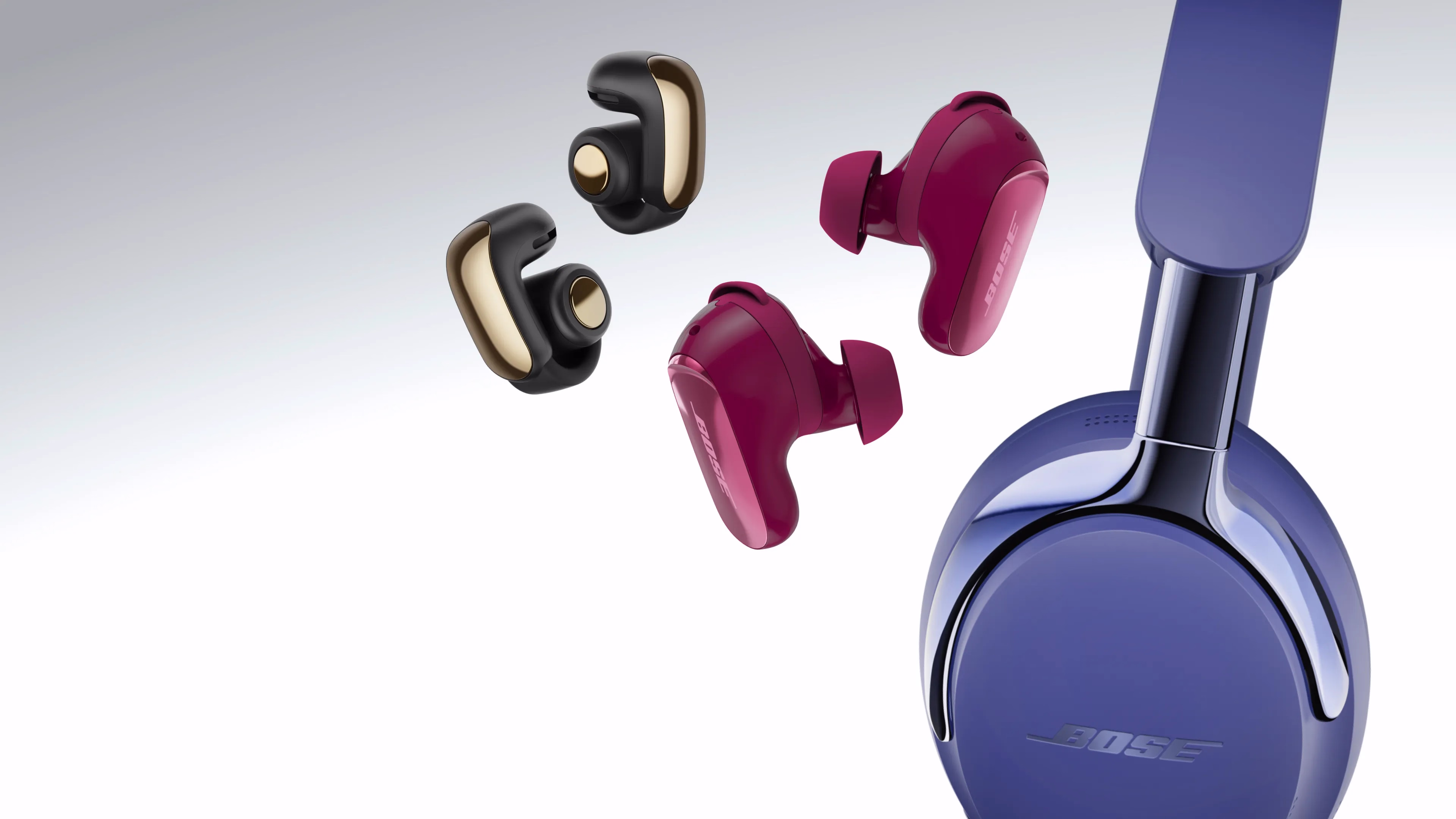 Bose Ultra Open Earbuds, QuietComfort Ultra Earbuds (2.&nbsp;Gen.) und QuietComfort Ultra Kopfh&ouml;rer (2.&nbsp;Gen.).