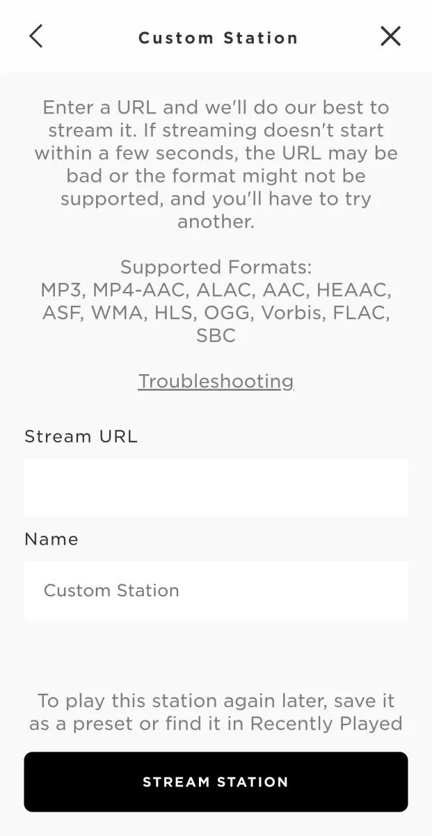 Streaming a station using a Custom URL Radio Stream - SoundTouch® 10  wireless speaker