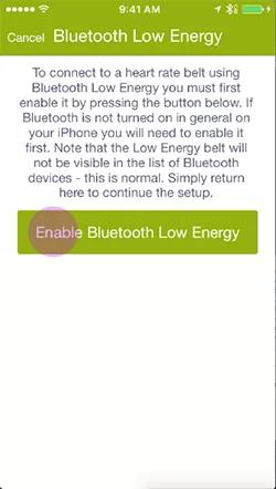 Selecting Enable Bluetooth Low Energy