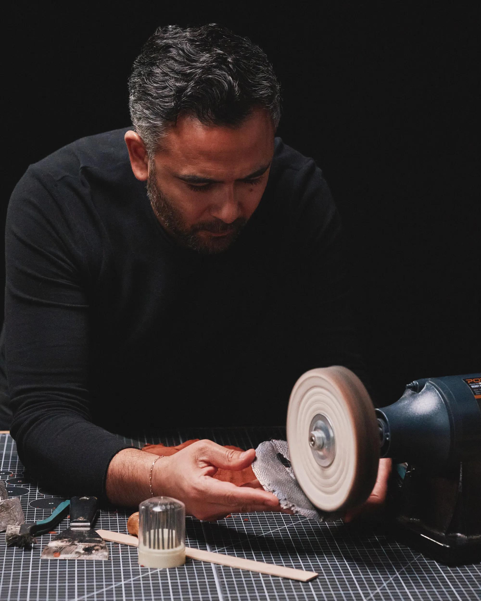 Victor Solomon in his design studio.