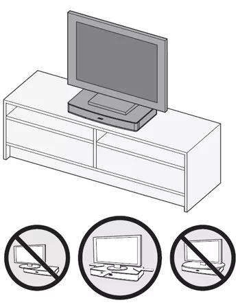 Solo system on a table with TV on top of system