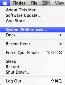 System Preferences selection in the Apple menu