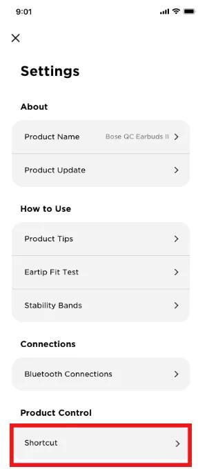 Using the Touch Control Shortcut Bose QuietComfort Earbuds II