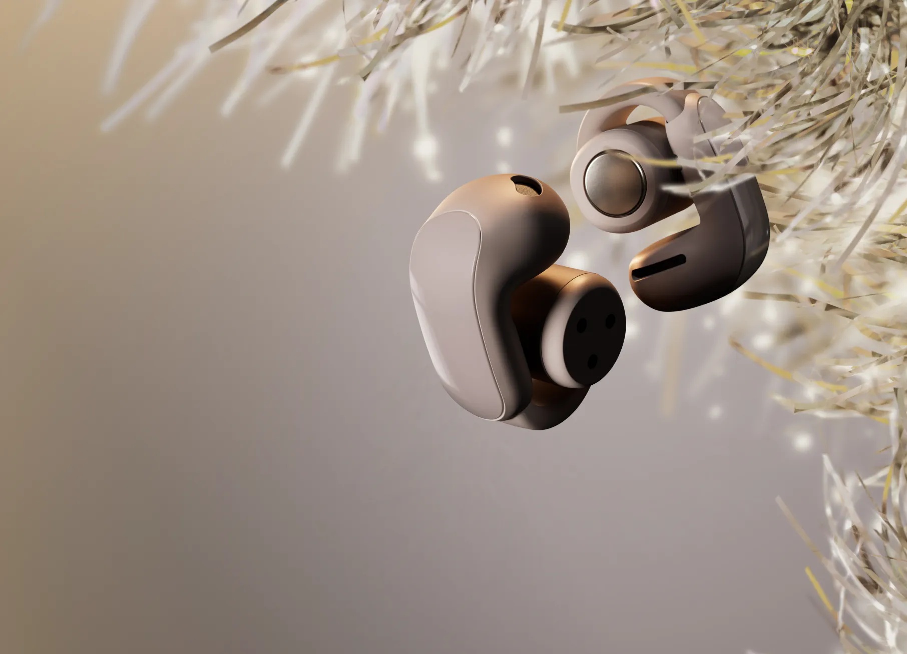 Écouteurs oreilles libres Bose Ultra de couleur Grès.