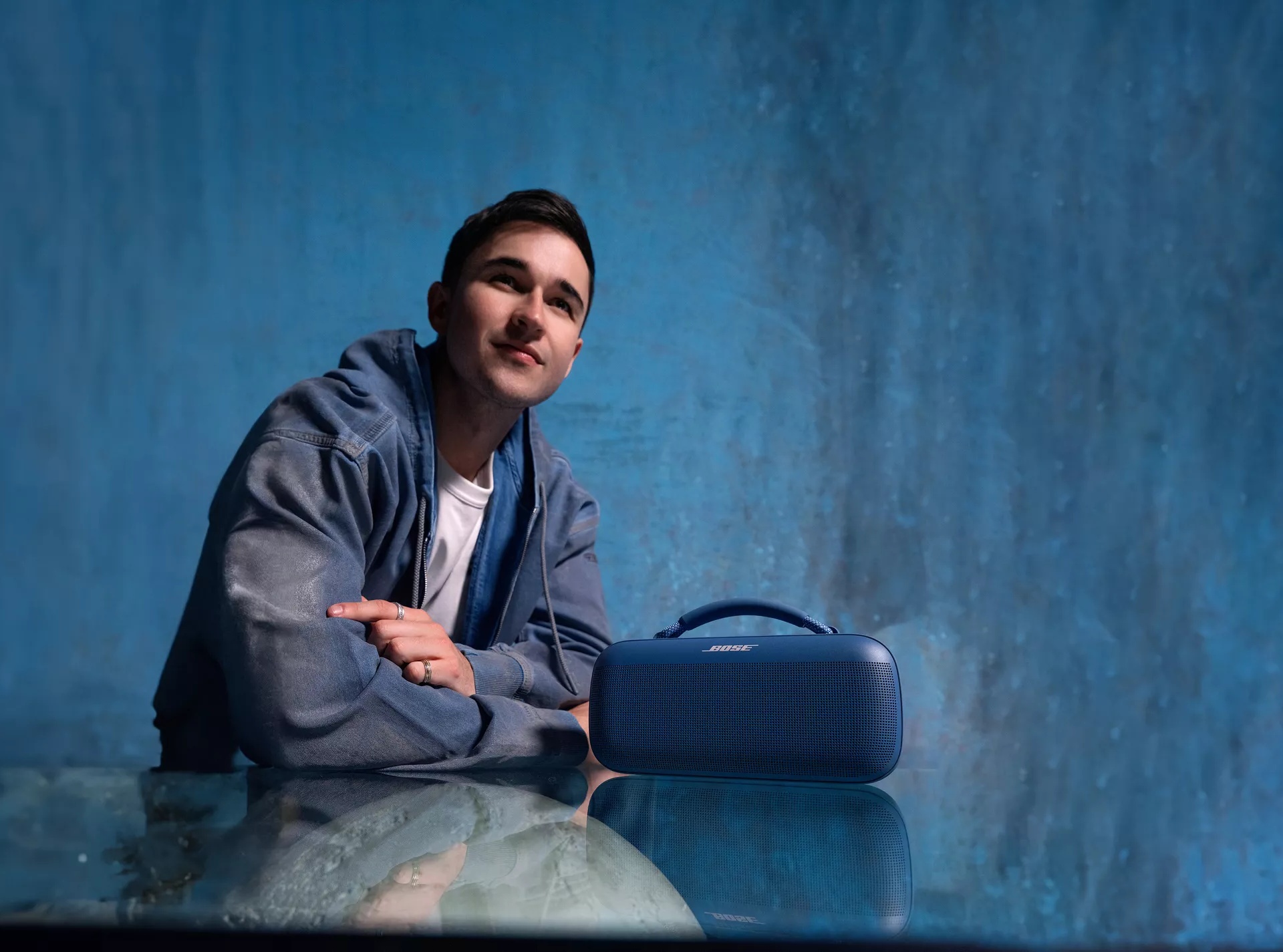 John Summit with a Bose SoundLink Max Portable Speaker