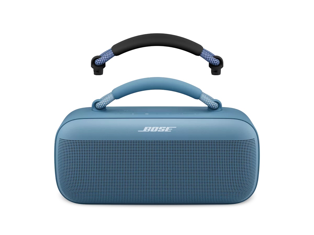 Bose SoundLink Max Rope Handle, farba Black/Carbon Blue, nasadená na reproduktore