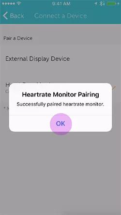 Heart rate monitor paired