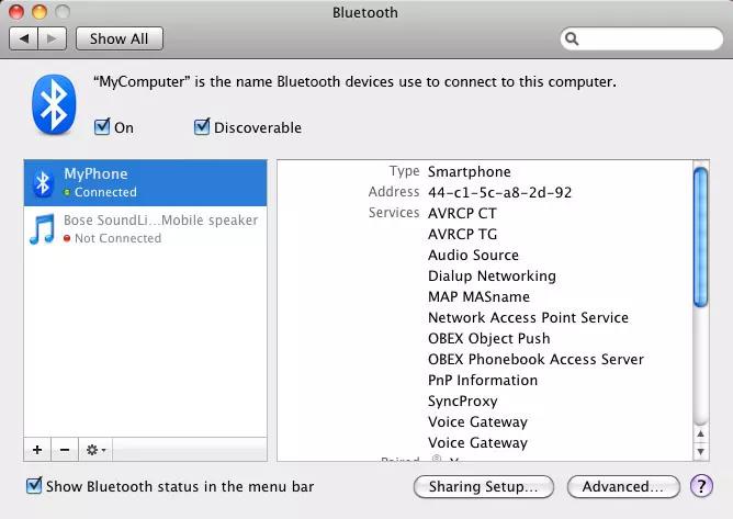 macOS Bluetooth devices