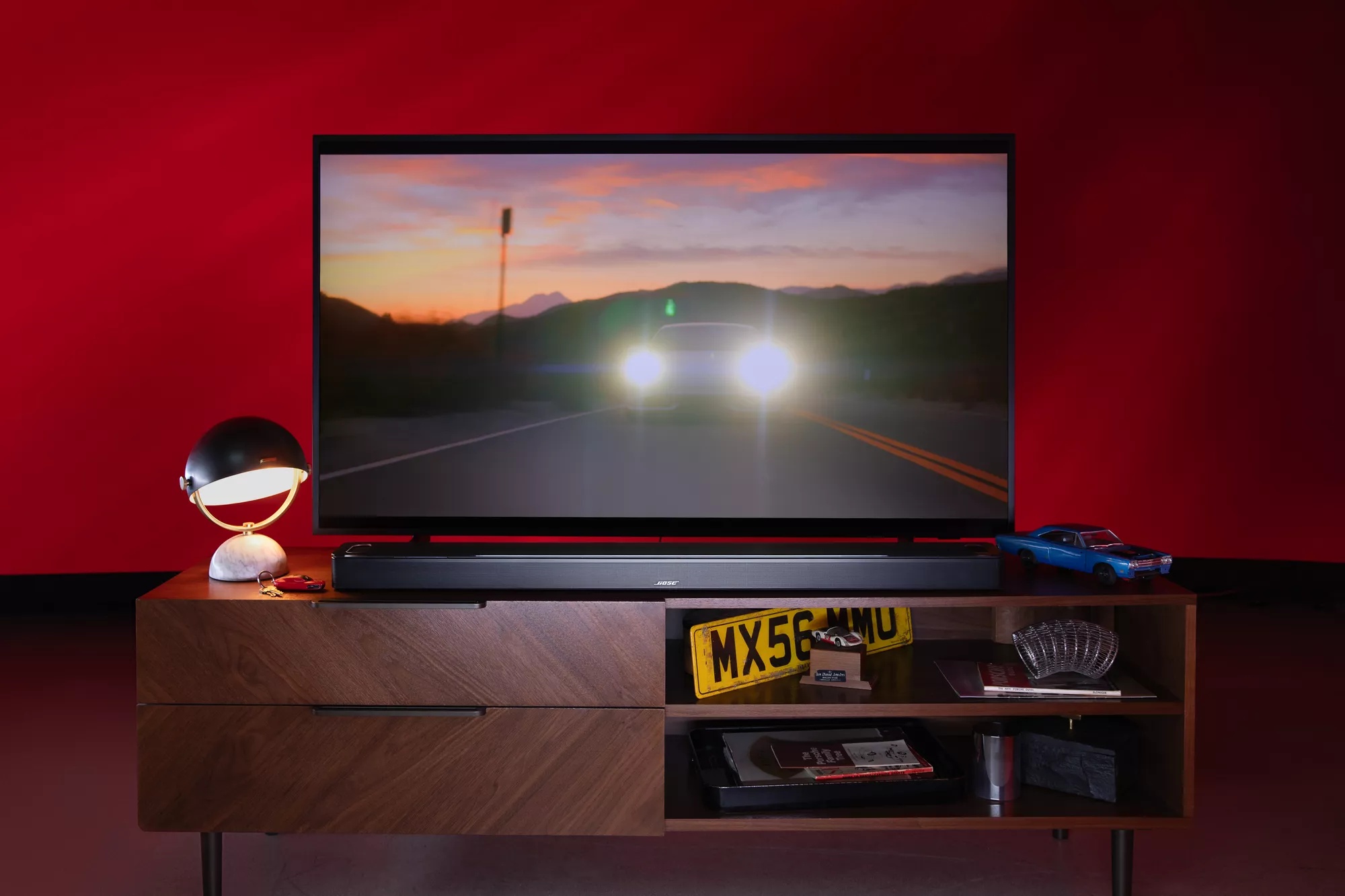 Bose Smart Ultra Soundbar on a TV stand