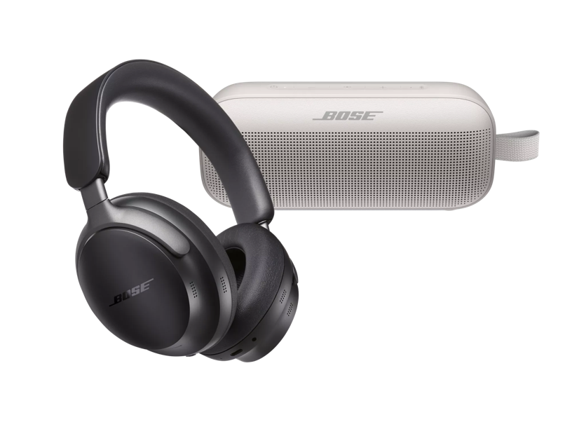 Bose QuietComfort 45 Wireless Noise Canceling Headphones (White) and Bose  SoundLink Flex Bluetooth Portable Speaker (White Smoke)