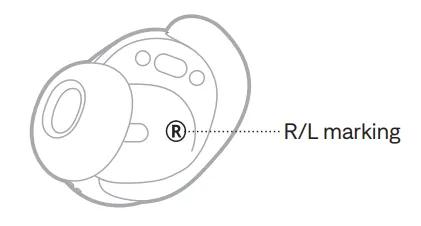 R marking on right earbud