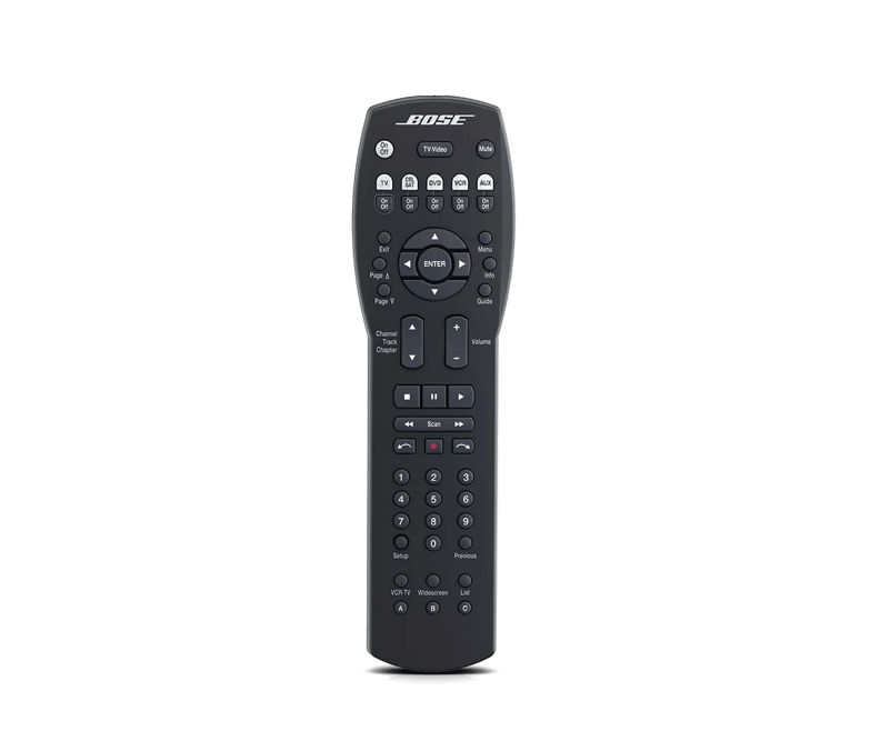 Universal remote for store home theater system