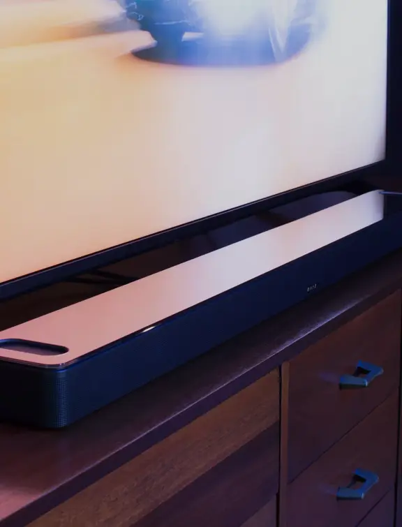 Bose Smart Ultra Soundbar on a TV stand