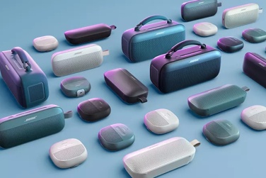 Bose Bluetooth speaker family, including SoundLink Max, SoundLink Flex, and SoundLink Micro Speakers