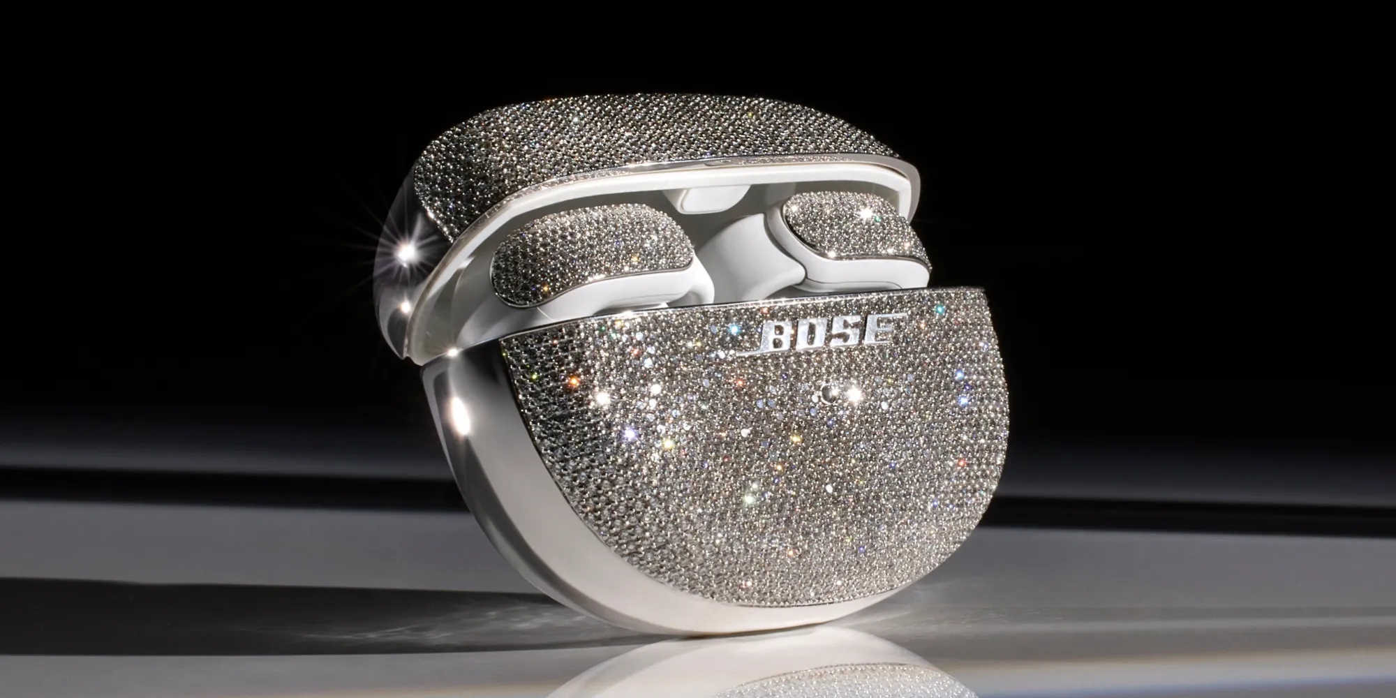 Diamond-studded Bose Ultra Open Earbuds and Charging Case