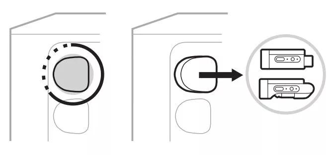 push base of transmitter to eject it