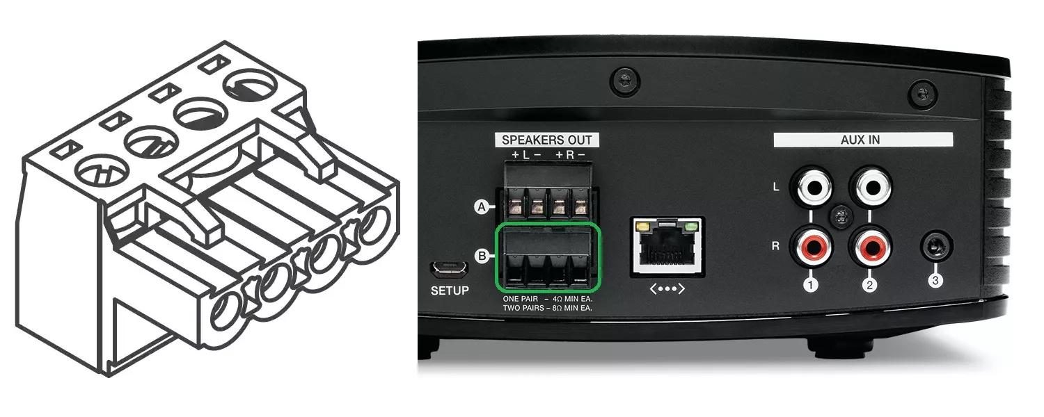Speaker Wire Connector Plug - B Speakers / Bottom tdt