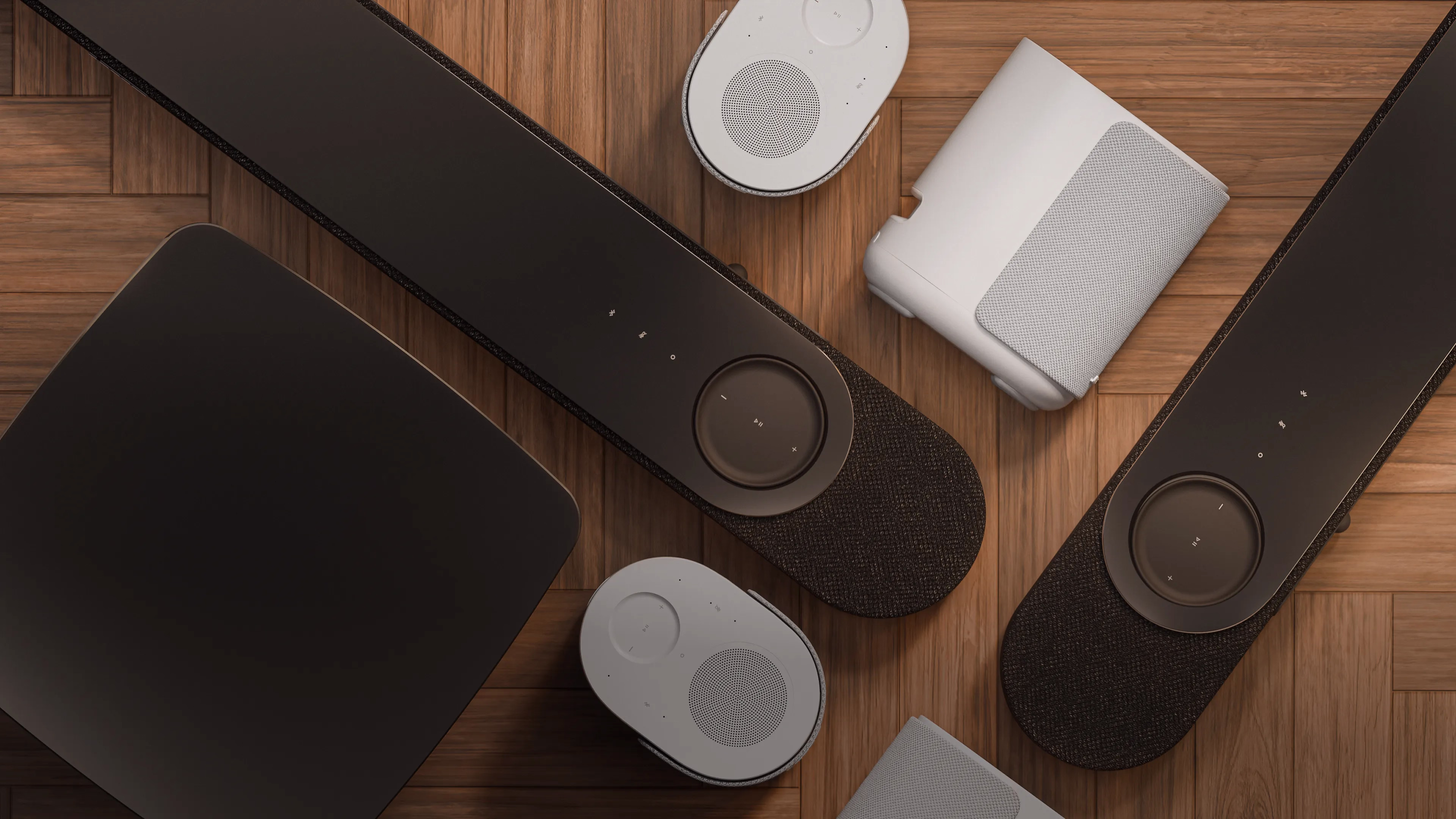 Bose Lifestyle Ultra Soundbar、Lifestyle Ultra Speaker、Lifestyle Ultra Subwooferのディスプレイ。