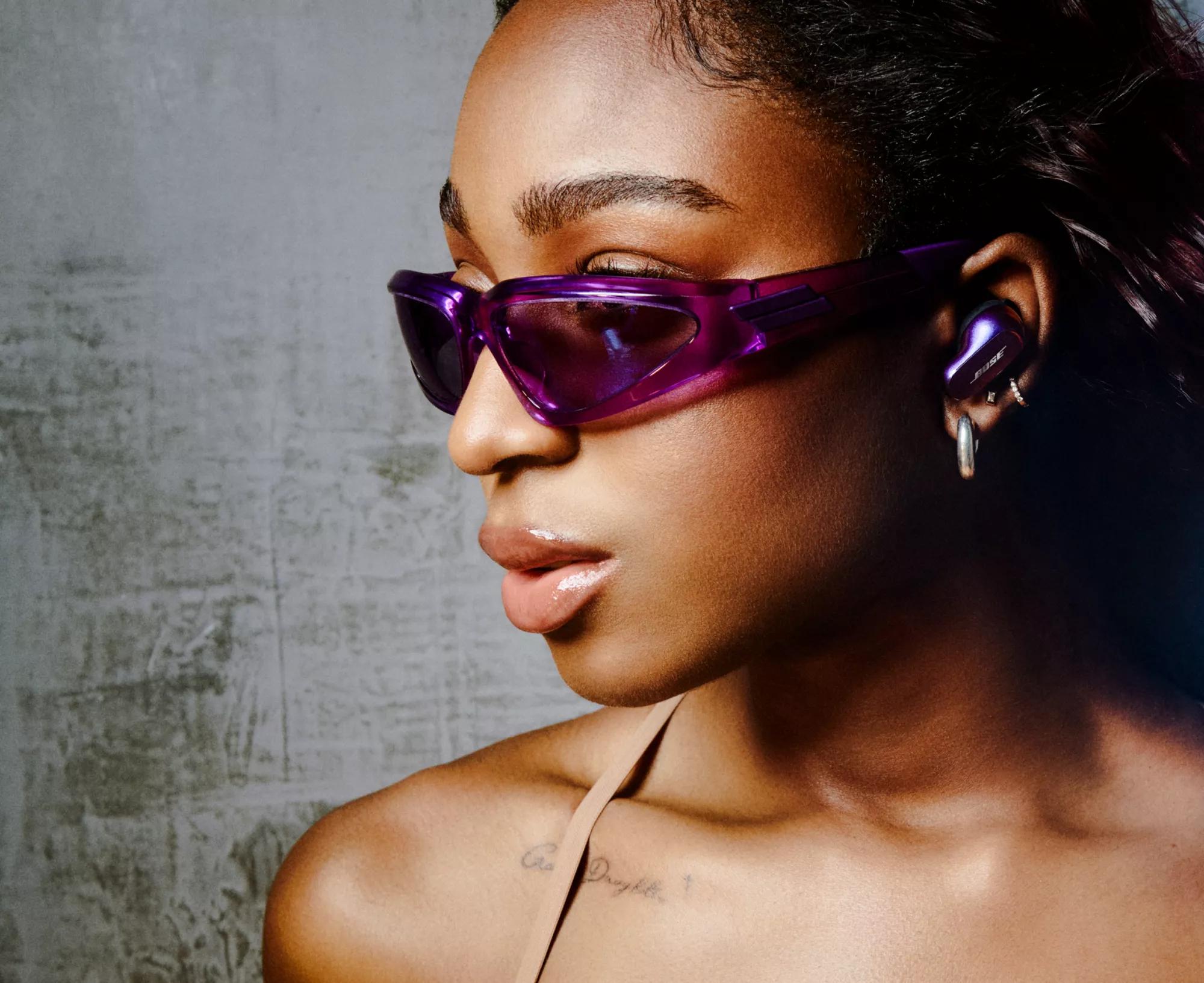 Normani wearing the Bose x Normani QuietComfort Earbuds II