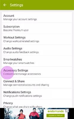 Selecting Accessory Settings