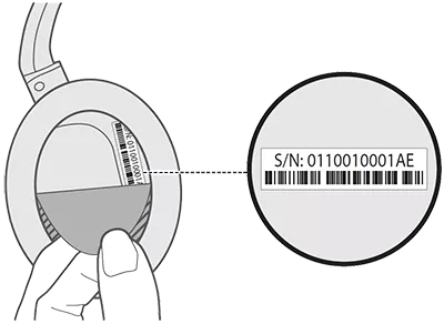 Serial number location QuietComfort 35 wireless headphones II