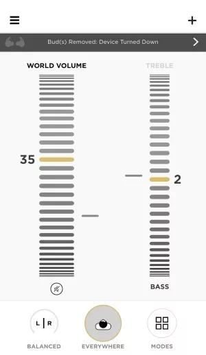 Hear app volume and bass controls